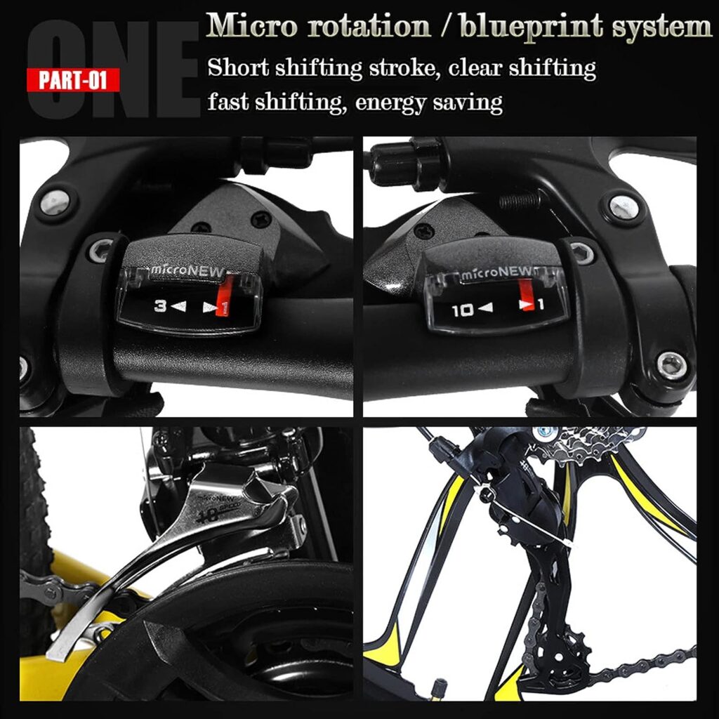 FIERRG Bicycle, Variable Speed Folding Shock-Absorbing Bicycle, High Load-Bearing Shock Absorber for The Jungle Trails, The Snow, The Beac